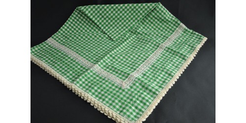 Square Vintage Green and White Check pattern Vichy